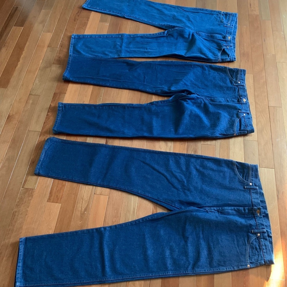 3 Wrangler Jeans Mens 38x34 13MWZPWD 936PWD ( 2 Original 1 Slim Fit) Cowboy Cut - Picture 6 of 16